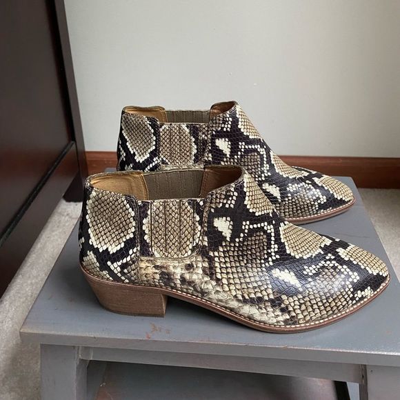 MADEWELL Women Sonia Chelsea Snake Embossed Leather Boots - NEW NWOB - Picture 11 of 13